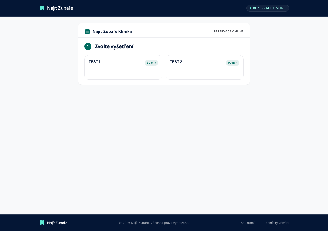 Step 1: patient picks a service